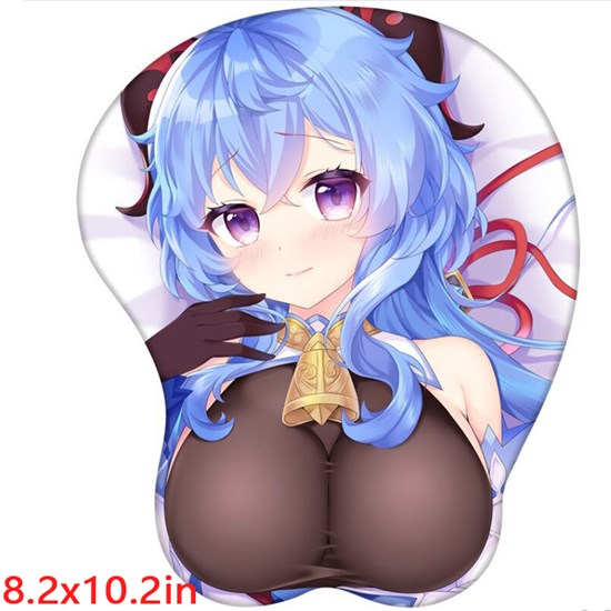 Anime Girl Ganyu 3D Mousepad Anime Mouse Pad with Wrist Rest