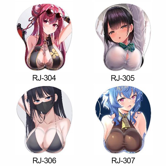 Anime Sexy Girl Ganyu 3D Mousepad Anime Mouse Pad with Wrist Rest