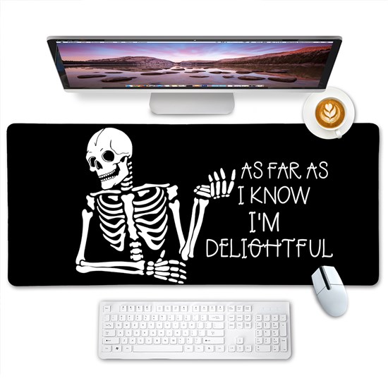 Skeleton Large Desk Pad Desk Mat Black Skull Mouse Pad for Desk