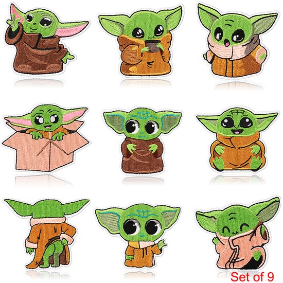 Cute Yoda Embroidered Badge Patch Set