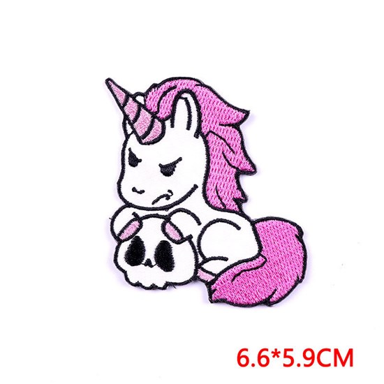 Gothic Funny Cute Unicorn Embroidered Badge Patch