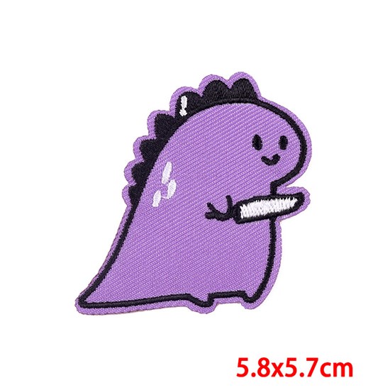 Funny Cute Dinosaur with Knife Embroidered Badge Patch