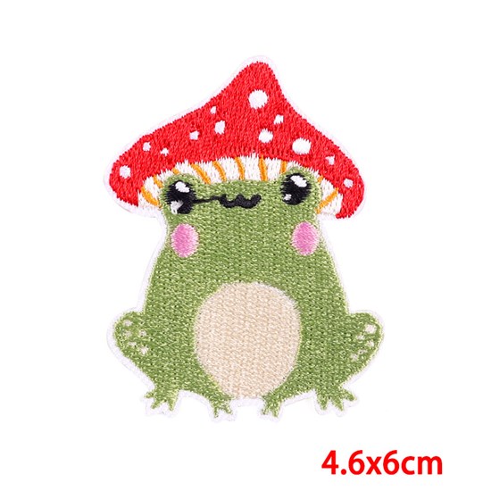 Funny Mushroom Frog Embroidered Badge Patch
