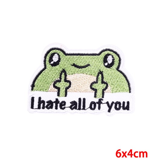 Funny Frog Embroidered Badge Patch