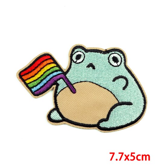 Funny Frog Embroidered Badge Patch
