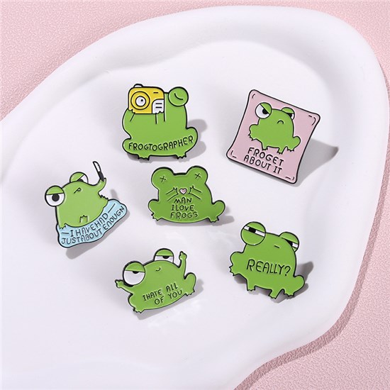 Anime Frog Brooch Enamel Pin Set