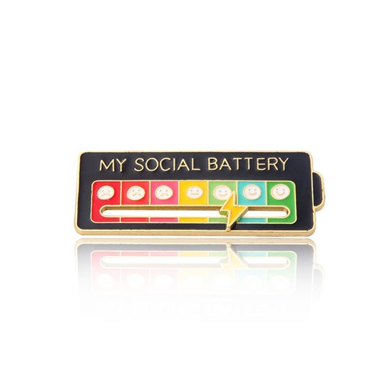 Social Battery Pin Mood Expressing Pin For Introverts ， Perfect for 7 Days a Week！