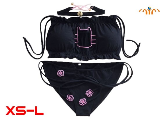 Anime Black Lovely Underwear Brief Set