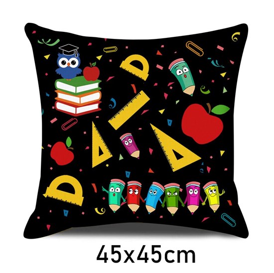 Black Cute Teacher Pillow Case