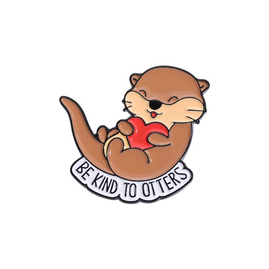 Cute Cartoon Otter Enamel Pin Brooch Badge