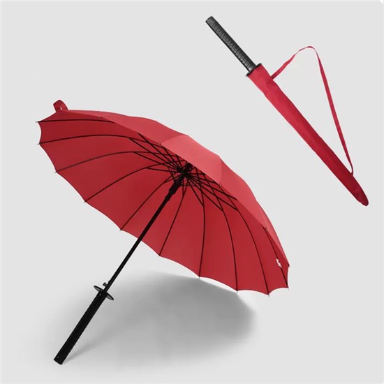 Japan Anime Red Samurai Sword Umbrella Ninja Katana Samurai Umbrella