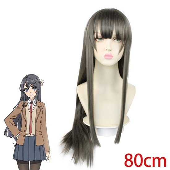 Anime Girl Sakurajima Mai Long Wig Cosplay