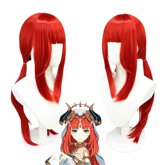 Anime Girl Nilou Red Wig Cosplay