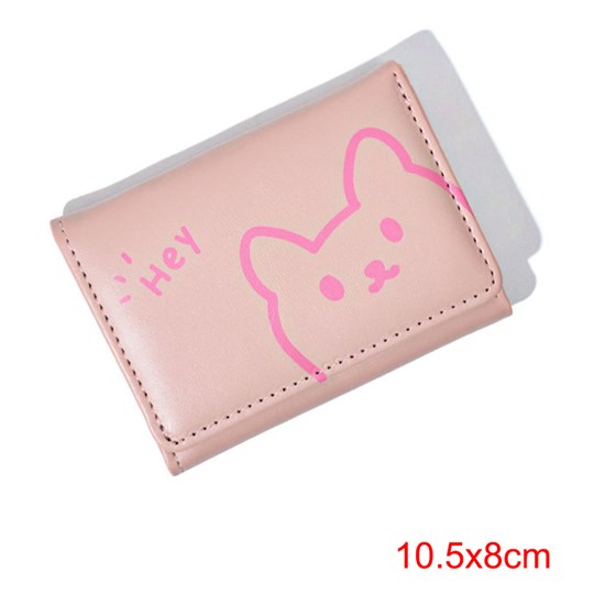 Cute Rabbit Pattern PU Pink Wallet