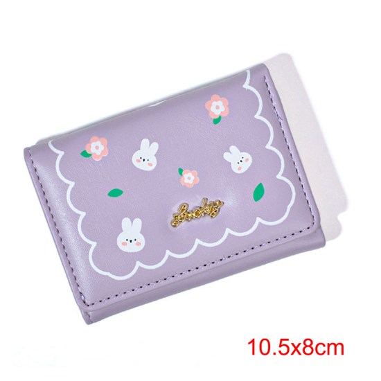 Cute Rabbit Pattern PU Purple Wallet