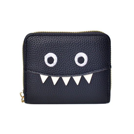 Cute Little Monster Black PU Wallet