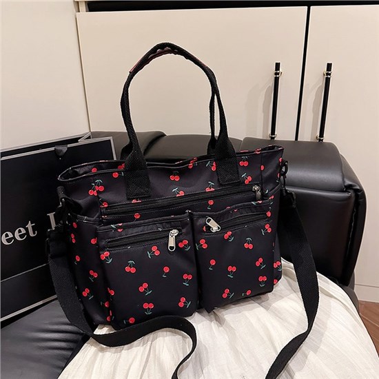 Cherry Shoulder Bag Tote Bag for Women, Everyday Work Tote,Large Canvas Tote Purse with Multiple Pockets for Travel Daily Use