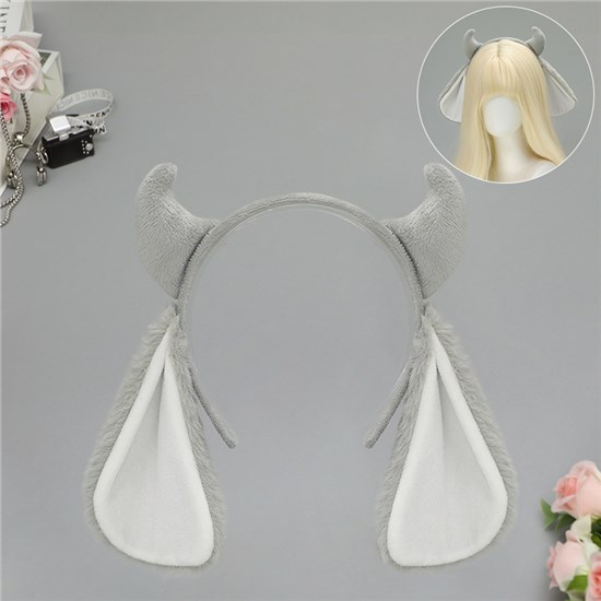 Cute Plush Sheep Horn Hair Clip Hair Hoop Animal Ears Headband Animation Cosplay