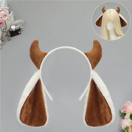 Cute Plush Sheep Horn Hair Clip Hair Hoop Animal Ears Headband Animation Cosplay