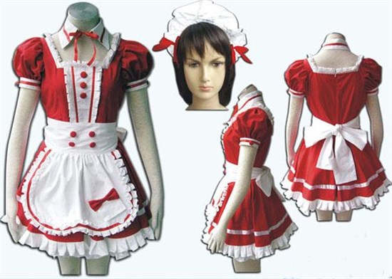 Anime Maid Red Costume Cosplay