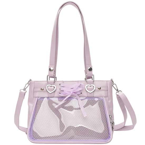 Lolita PU Itabag Clear Window Shoulder Bag Kawaii Anime Bag