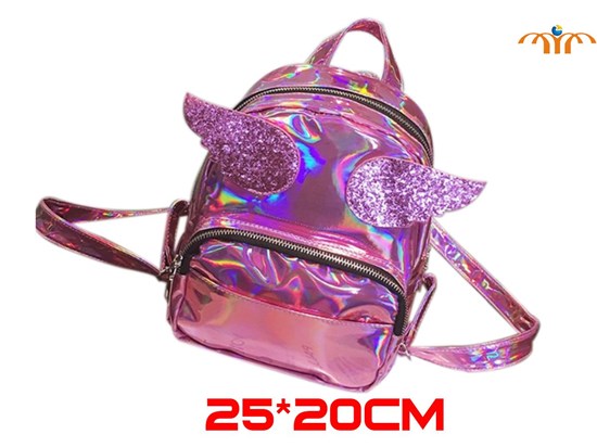 Anime Pink Wing PU Leather Backpack Bag