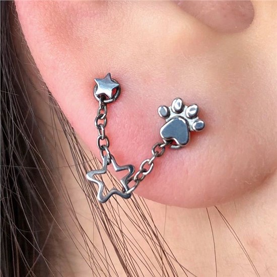 Cute Dog Cat Paw Alloy Earrings