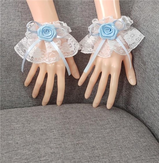 Gothic Lolita Women's Rose Fingerless Short Lace Gloves