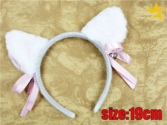 White Plush Cat Ear Hair Hoop