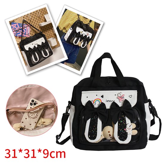 Lolita Rabbit Ear Black Itabag Backpack Shoulder Bag