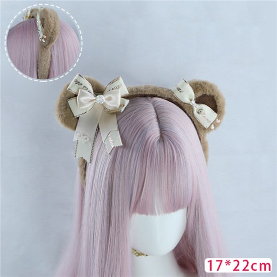 Lolita Bear Ear Hair Clip Hair Hoop Headband Cosplay