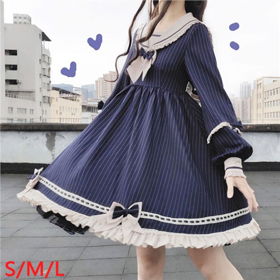 Japan Anime Cosplay Costume Lolita Bow Dress