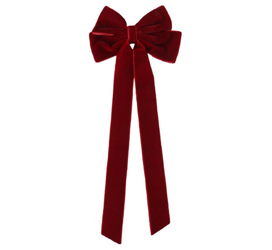 Lolita Velvet Hair Bows Red Hair Ribbon Clips Big Fall Alligator Clips Hair Accessories