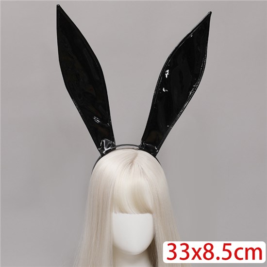 Lolita Animal PU Rabbit Ear Hair Clip Hair Hoop Headband Cosplay