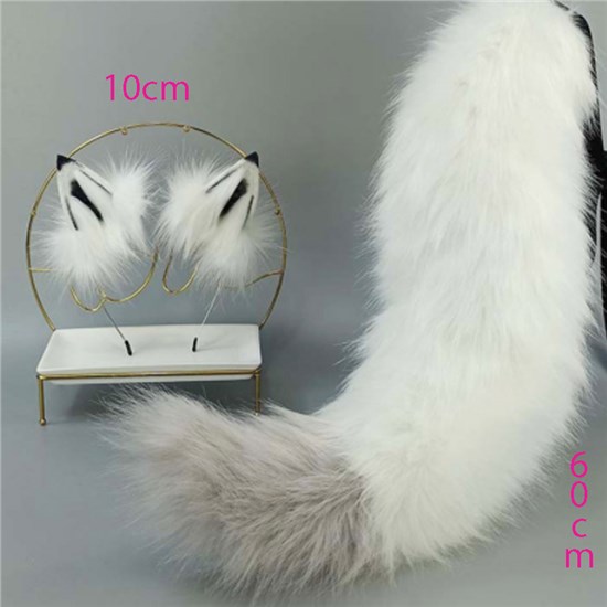 Cute Wolf Animal Ear Hair Clip Hair Hoop And Tail Set Lolita Cosplay