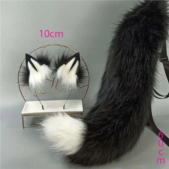 Cute Wolf Animal Ear Hair Clip Hair Hoop And Tail Set Lolita Cosplay