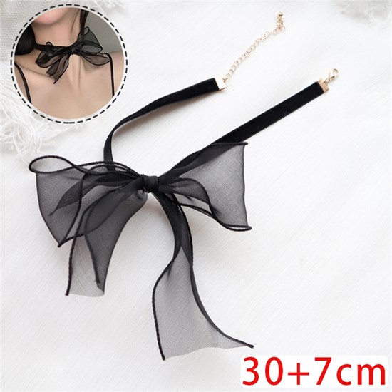 Lolita Black Lace Big Bow Choker Necklace