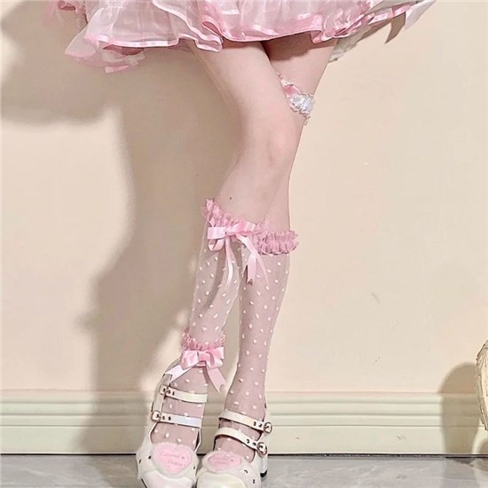 Lolita Bow Black Socks