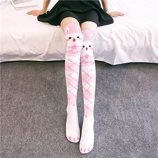 Cute Rabbit Lolita Long Boot Stockings Over Knee Thigh Sock