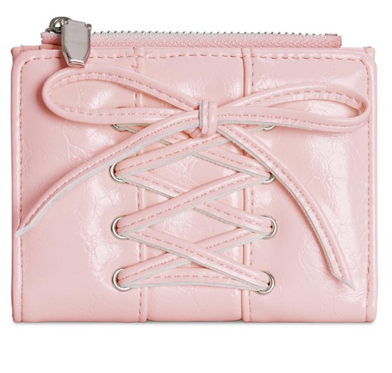 Lolita Women Wallet with Card Holder Short Purse PU Leather Wallet Simple Change Purse Lovely Bows Wallet Coin Purse