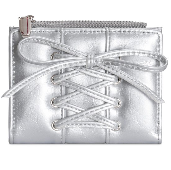 Lolita Women Wallet with Card Holder Short Purse PU Leather Wallet Simple Change Purse Lovely Bows Wallet Coin Purse
