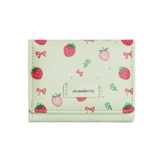 Cute Strawberry Sweet Girl Wallet with Card Holder Short Purse PU Leather Wallet