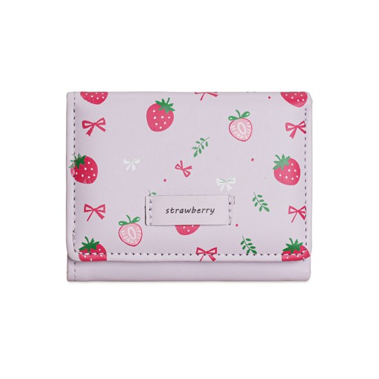Cute Strawberry Sweet Girl Wallet with Card Holder Short Purse PU Leather Wallet