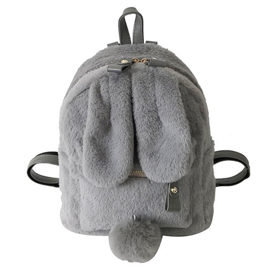 Lolita Grey Rabbit Backpack Plush Shoulder Bag