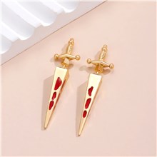 Gothic Sword Earrings for Women Men Cool Cross Earrings