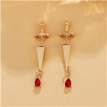 Gothic Sword Earrings for Women Men Cool Cross Earrings