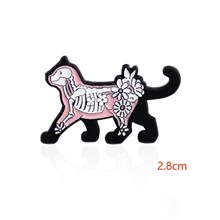 Gothic Style Skeleton Cat Enamel Pin Brooch Badge