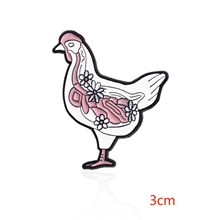 Gothic Style Skeleton Chicken Enamel Pin Brooch Badge