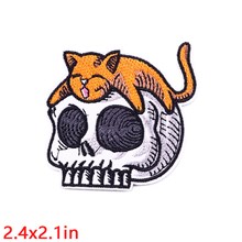 Little Cat Skull Embroidered Badge Patch