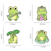 Cute Frog Enamel Pin Brooch Badge Set